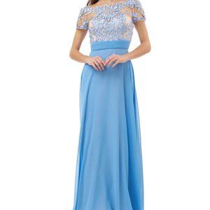 New JS Collections Embroidered Illusions Gown 10